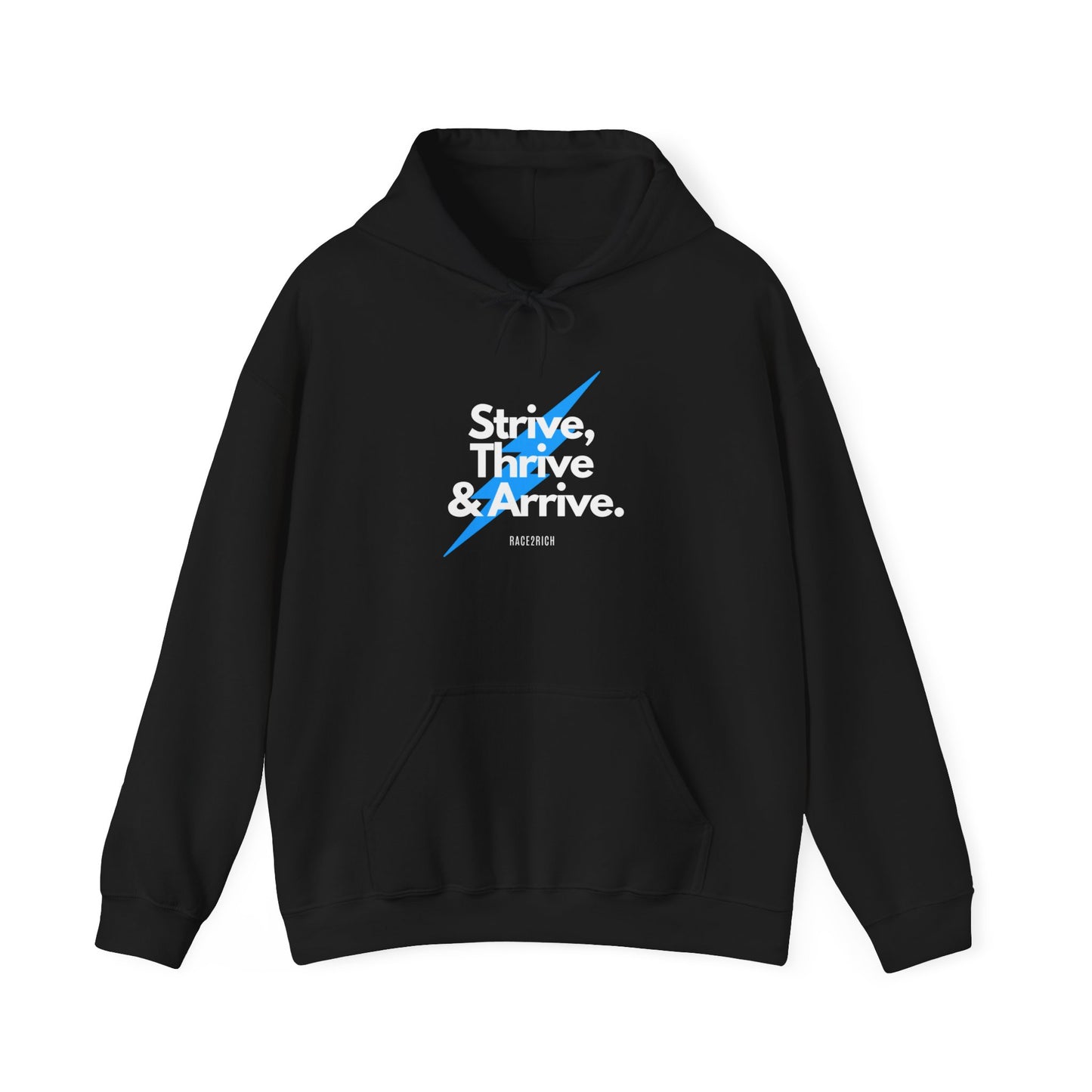 Unleash Your Inner Super Saiyan with the "Strive. Thrive. Arrive." Heavy Weight Hoodie!